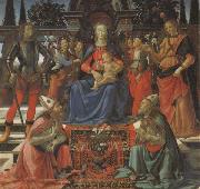 Madonna and Child Enthroned with Four Angels,the Archangels Michael and Raphael,and SS.Giusto and Ze-nobius, Domenico Ghirlandaio